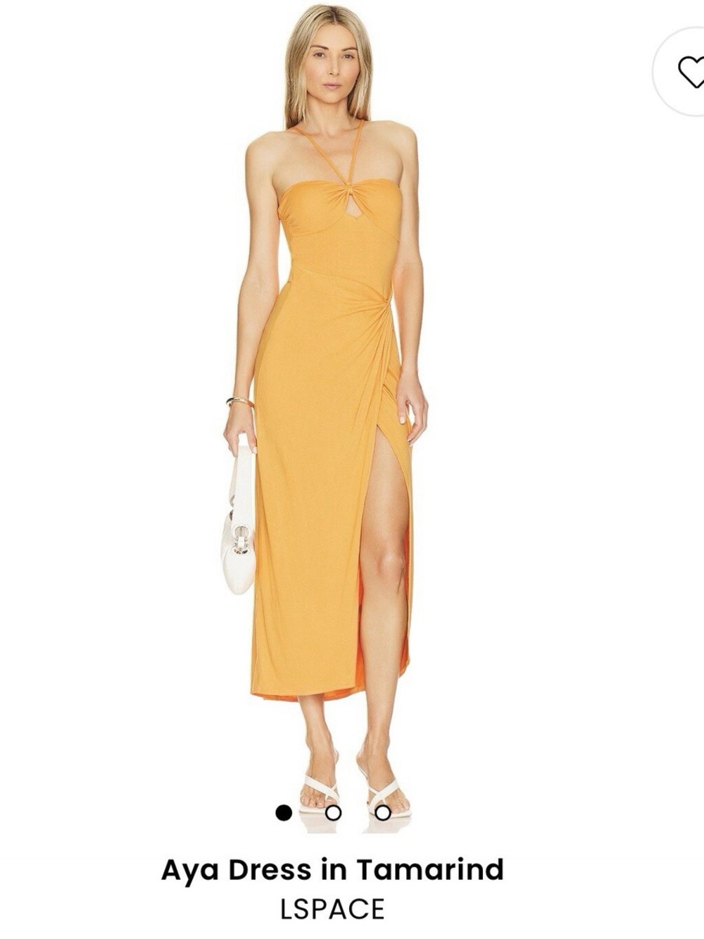 l*space Aya Halter-Detail Midi Dress in Tamarind